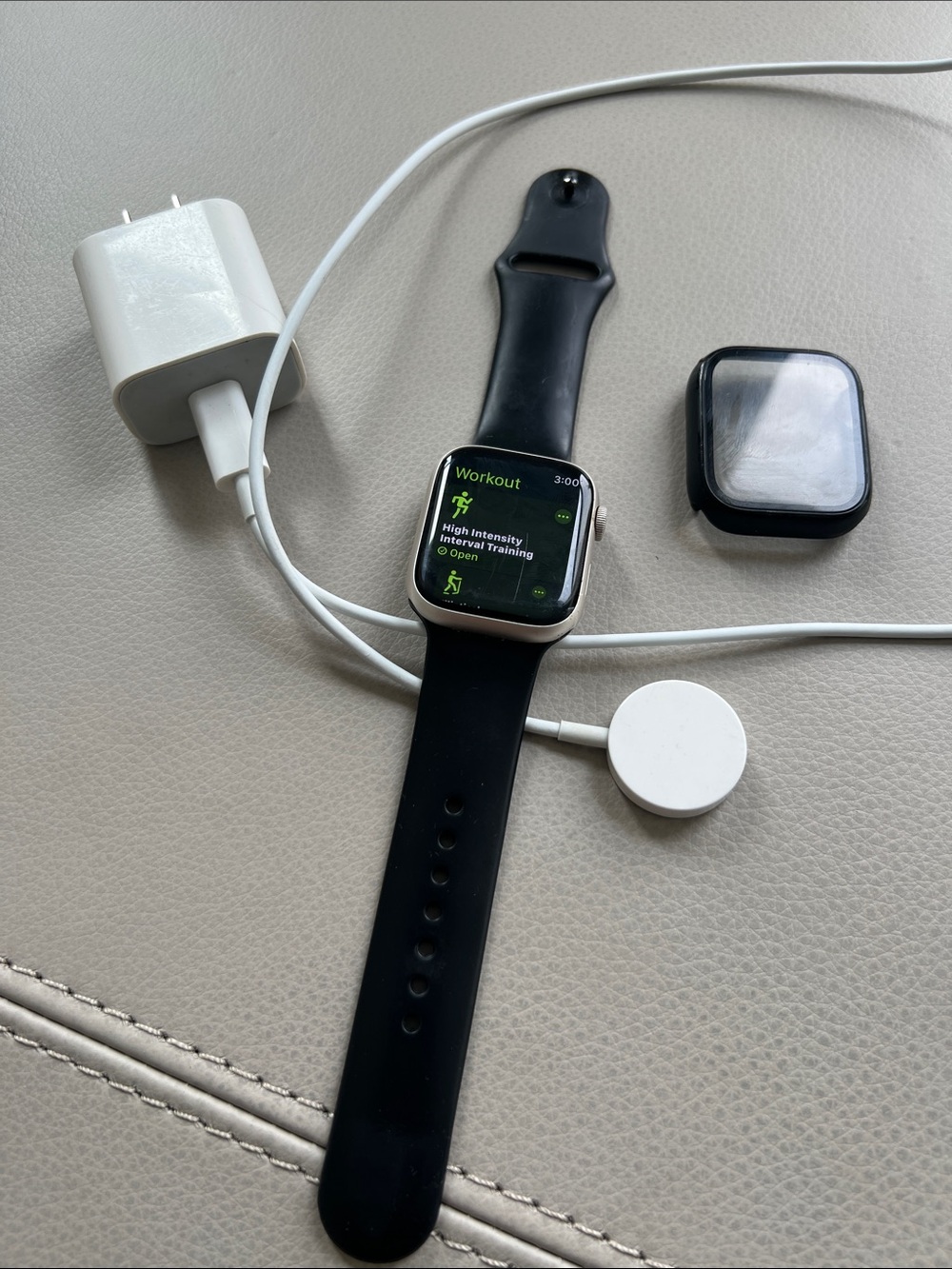 Apple Watch Series 7 Smartwatch with Black Silicone Band and Magnetic Charger - Picture 7 of 8